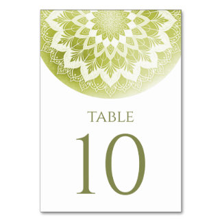 Numeração De Mesa Green Lace Mandala Wedding