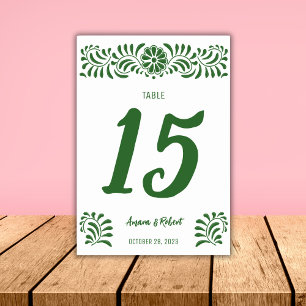 Numeração De Mesa Green Mexicano Talavera