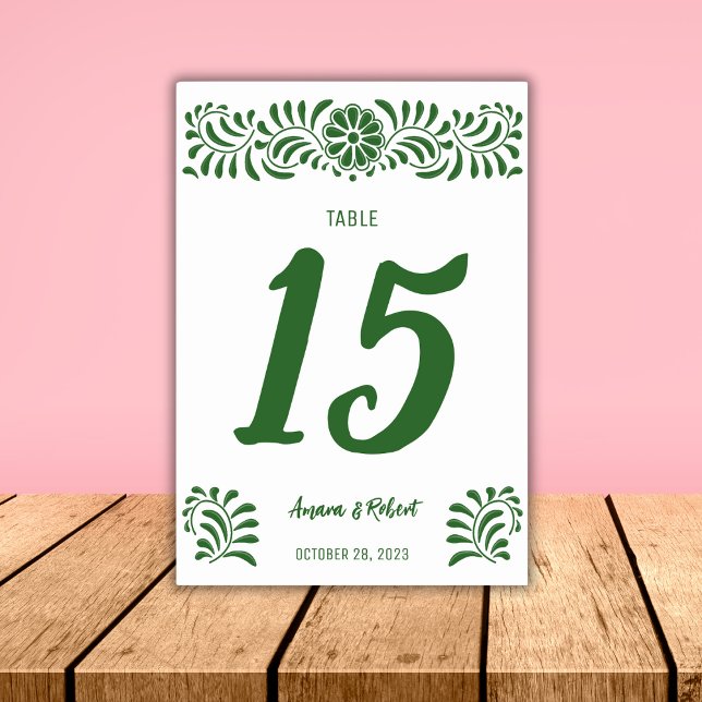Numeração De Mesa Green Mexicano Talavera (Criador carregado)