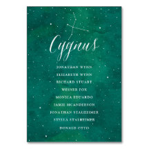 Green Stars Galaxy Sating Chart Card Cygnus