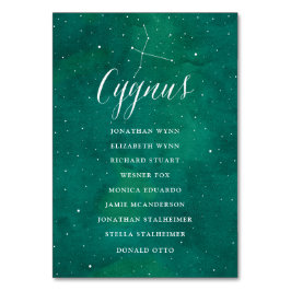 Numeração De Mesa Green Stars Galaxy Sating Chart Card Cygnus
