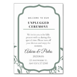 Numeração De Mesa Green & White Elegant Wedding