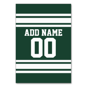 Numeração De Mesa Green White Football Jersey - Número Personalizado