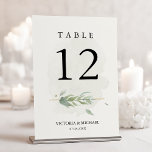 Numeração De Mesa Greenery Watercolor Foliage Modern Elegante Modern<br><div class="desc">Número moderno,  limpo e sofisticado da mesa de casamento com a ilustração das folhas de folhagem verde em aquarela.</div>