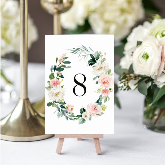 Numeração De Mesa Grinalda Floral Beijo de Primavera Número da Mesa  (Criador carregado)