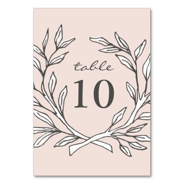 Numeração De Mesa Grinalda Rústica Rosa Recepção de Casamento Número (Verso)