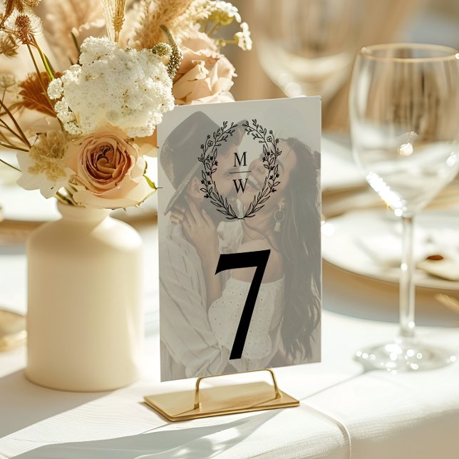 Numeração De Mesa Grinalda Simples e Elegante com Sobreposição de Te (Criador carregado)
