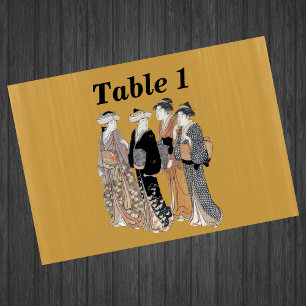 Numeração De Mesa Grupo de Vintage - Mulheres Geisha Japonesas
