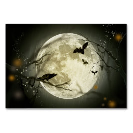 Numeração De Mesa Halloween Moon Spooky Crows