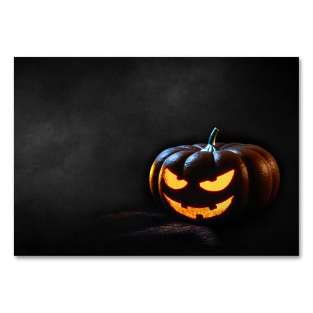 Numeração De Mesa Halloween Pumpkin Jack-O-Lantern Spooky (Frente)