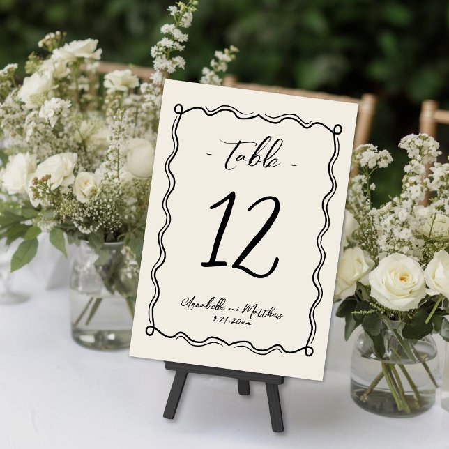 Numeração De Mesa Hand Drawn Vintage Whimsical Wedding (Hand Drawn Vintage Whimsical Wedding Table Number )