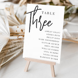 Numeração De Mesa Hand Scripted Table THREE + Guest Names