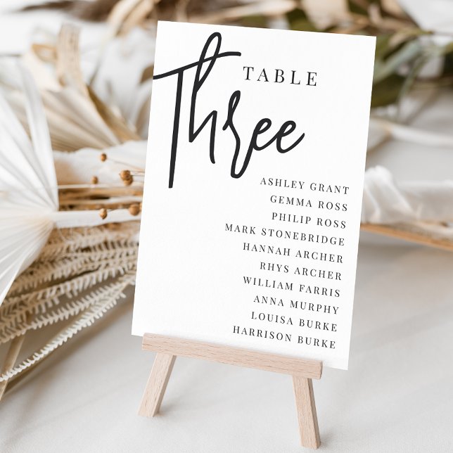 Numeração De Mesa Hand Scripted Table THREE + Guest Names (Criador carregado)