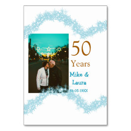 Numeração De Mesa Happy 50th anniversary add couple name date weddin