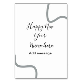 Numeração De Mesa Happy new year name message gray simple holiday