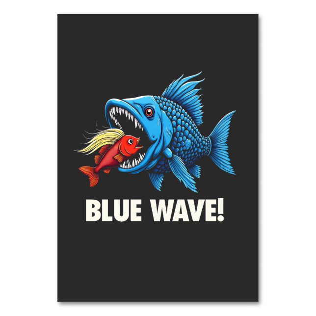Numeração De Mesa Harris Walz Eleito Blue Waves Democrat Fish (Frente)