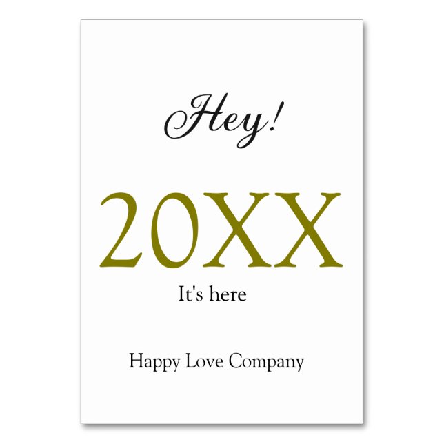 Numeração De Mesa Hey it's new year add year gold black simple. Mini (Frente)