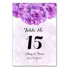 Numeração De Mesa Hídrangas roxas números das mesas de casamento hyd
