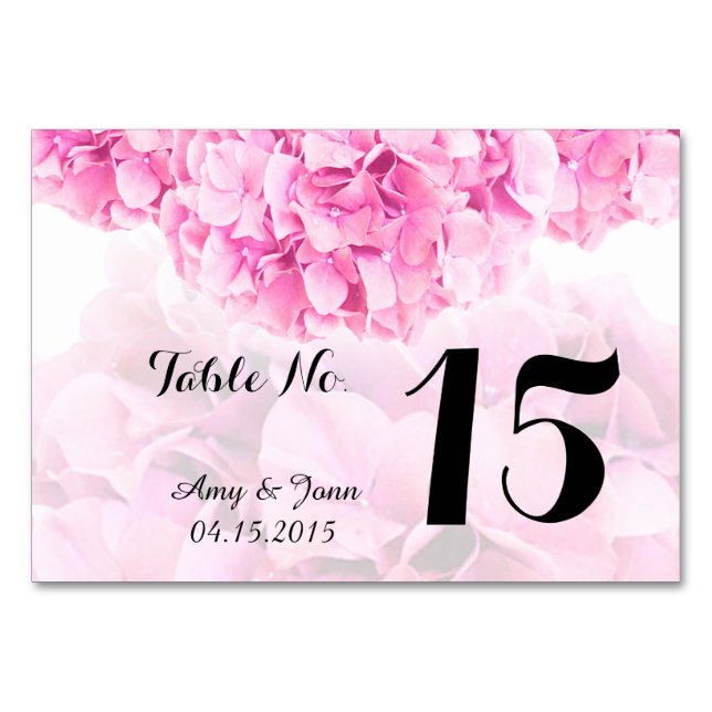 Numeração De Mesa Hidrangea números das mesas de casamento hidrangea (Frente)