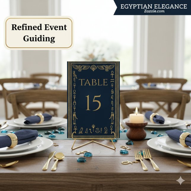 Numeração De Mesa Hieróglifos Egípcios & Águia – Editável (Criador carregado)