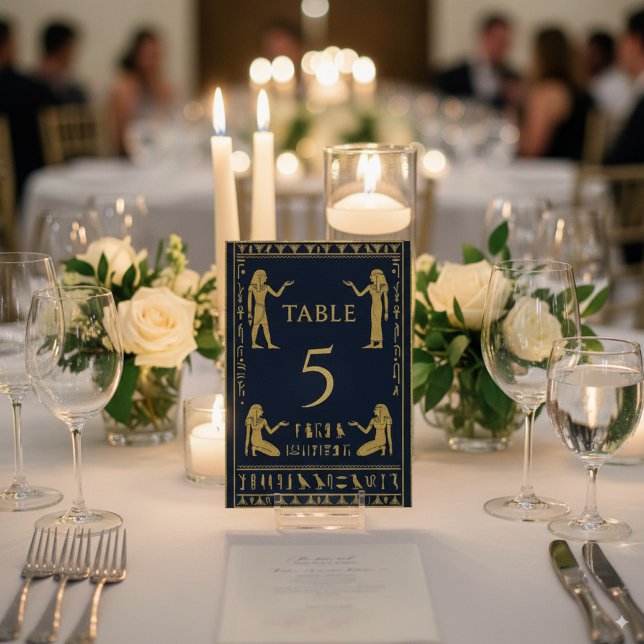 Numeração De Mesa Hieróglifos Egípcios & Faraó – Editável (Egyptian Hieroglyphs & Pharaoh – Editable Table Number photo
)