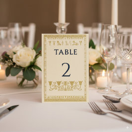 Numeração De Mesa Hieróglifos Egípcios & Moldura Floral – Editável