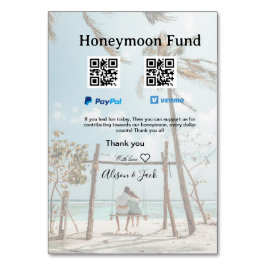 Numeração De Mesa Honeymoon fund venomo paypal donation Q R couple