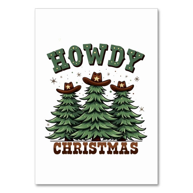 Numeração De Mesa Howdy Christmas Cactus Western Xmas (Frente)