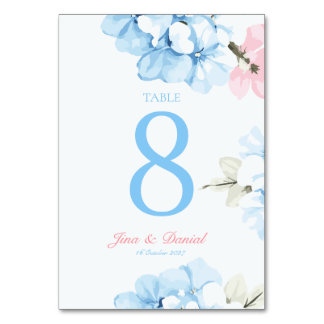 Numeração De Mesa Hydrangeas Florada Pastel