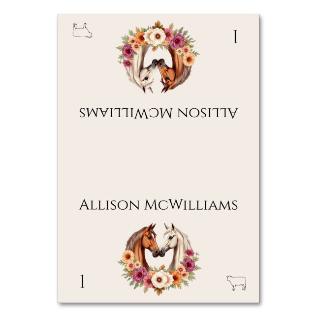 Numeração De Mesa Ícone de Carne de Cavalos Ocidentais (Frente)