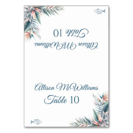 Numeração De Mesa Ícone De Peixe De Sonho Tropical De Casamento -