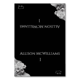 Numeração De Mesa Ícone preto e branco floral moderno - porco