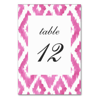 Numeração De Mesa Ikat Rosa Quente