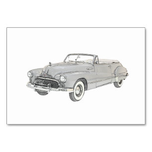 Numeração De Mesa Ilustração Convertível Buick Roadmaster 1947