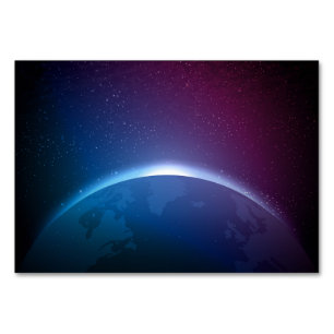 Numeração De Mesa Ilustração da Terra da Galáxia Espacial