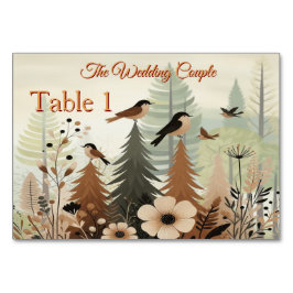 Numeração De Mesa Ilustração de arte de aves simplistas do estilo mo