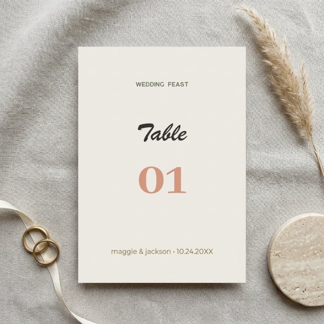 Numeração De Mesa Ilustração de Papelaria de Casamento Boho | Abstra (Criador carregado)