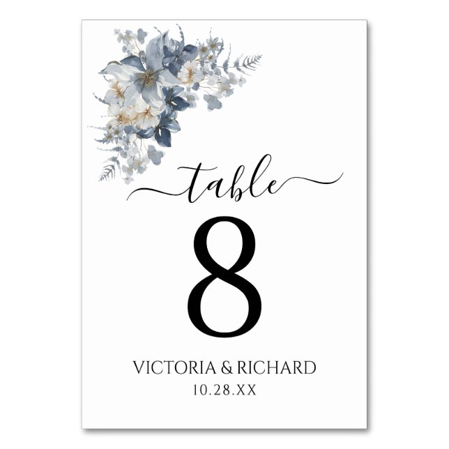 Numeração De Mesa ilustração em aquarela rústica de um floral  (Frente)