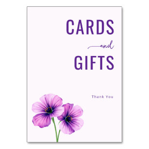 Numeração De Mesa Ilustração Floral Roxo Grata