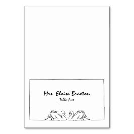 Numeração De Mesa Ilustração simples do Cisne manuscrito de Eterno