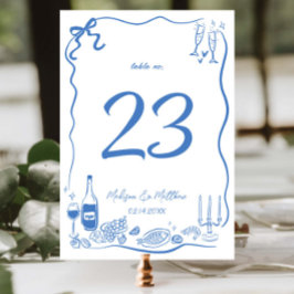 Numeração De Mesa Ilustrações Desenhadas à Mão Rabiscos Festa de Cas