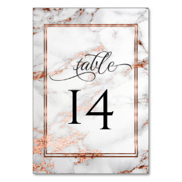 Numeração De Mesa Imagem de Negrito de Casamento de Cobre e Marble