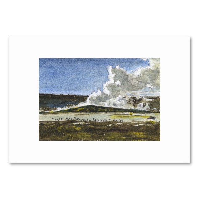 Numeração De Mesa Imagem Miniatura de Aquarela Yellowstone 3 por MHH (Frente)