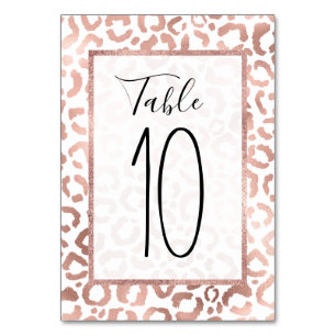 Numeração De Mesa Impressão Animal Leopard Cheetah, Rosa Chic