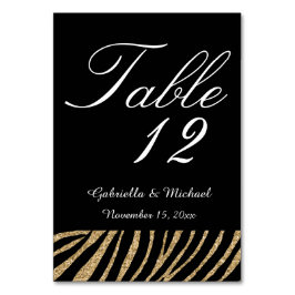 Numeração De Mesa Impressão Zebra Dourada e brilhante