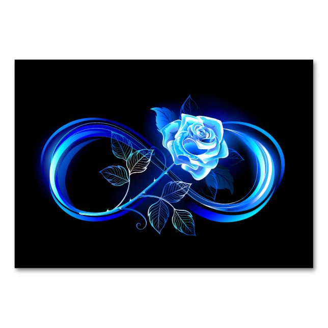 Numeração De Mesa Infinito brilhante com rosa azul (Frente)