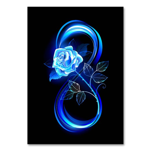Numeração De Mesa Infinito brilhante com rosa azul (Frente)