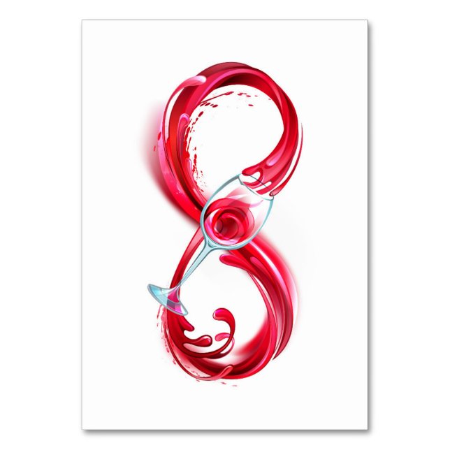 Numeração De Mesa Infinito com Vinho Tinto (Frente)
