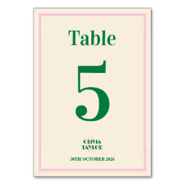 Numeração De Mesa Informações de Casamento Listrado Moderno Retro