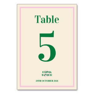 Numeração De Mesa Informações de Casamento Listrado Moderno Retro